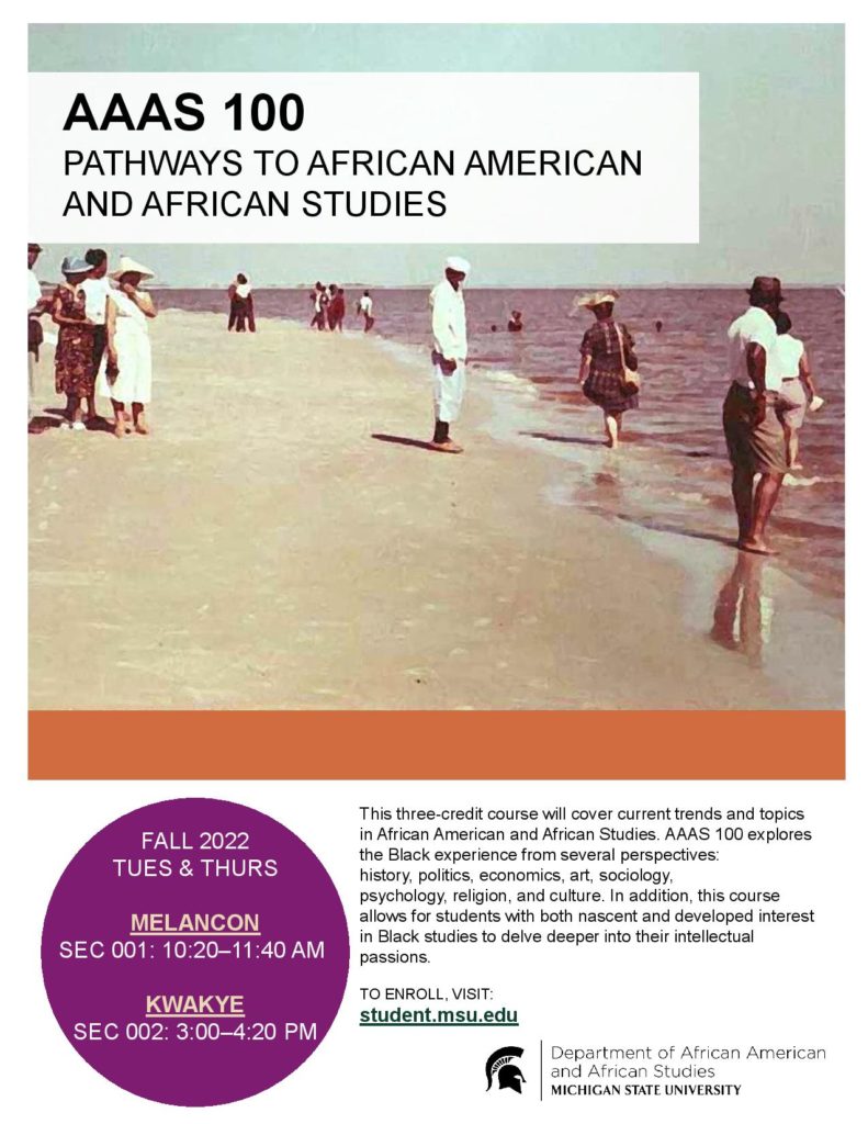 AAAS 100: Pathways to African American and African Studies Flyer